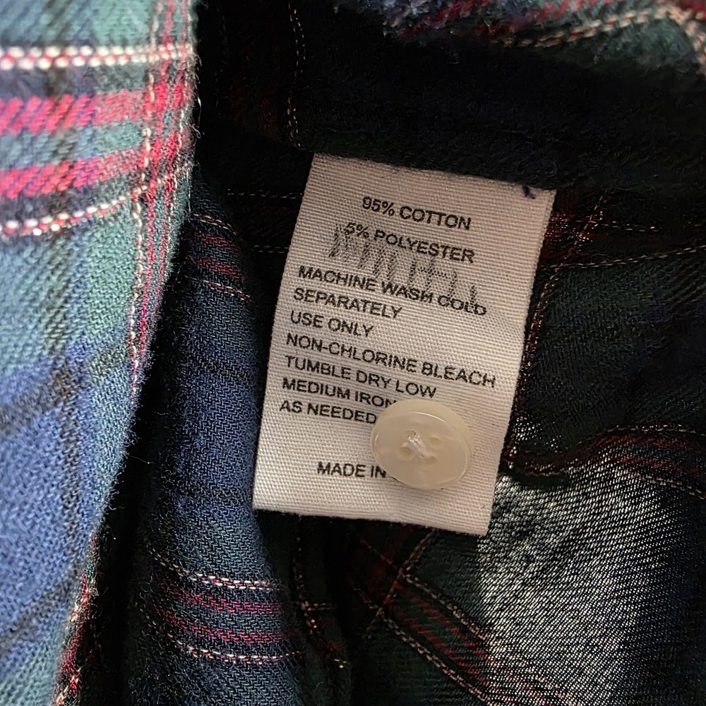 Birds Of Paradis by Trovata Carla Women's Plaid‎ Blouse Sz XS Blue Green Preppy - Picture 6 of 6